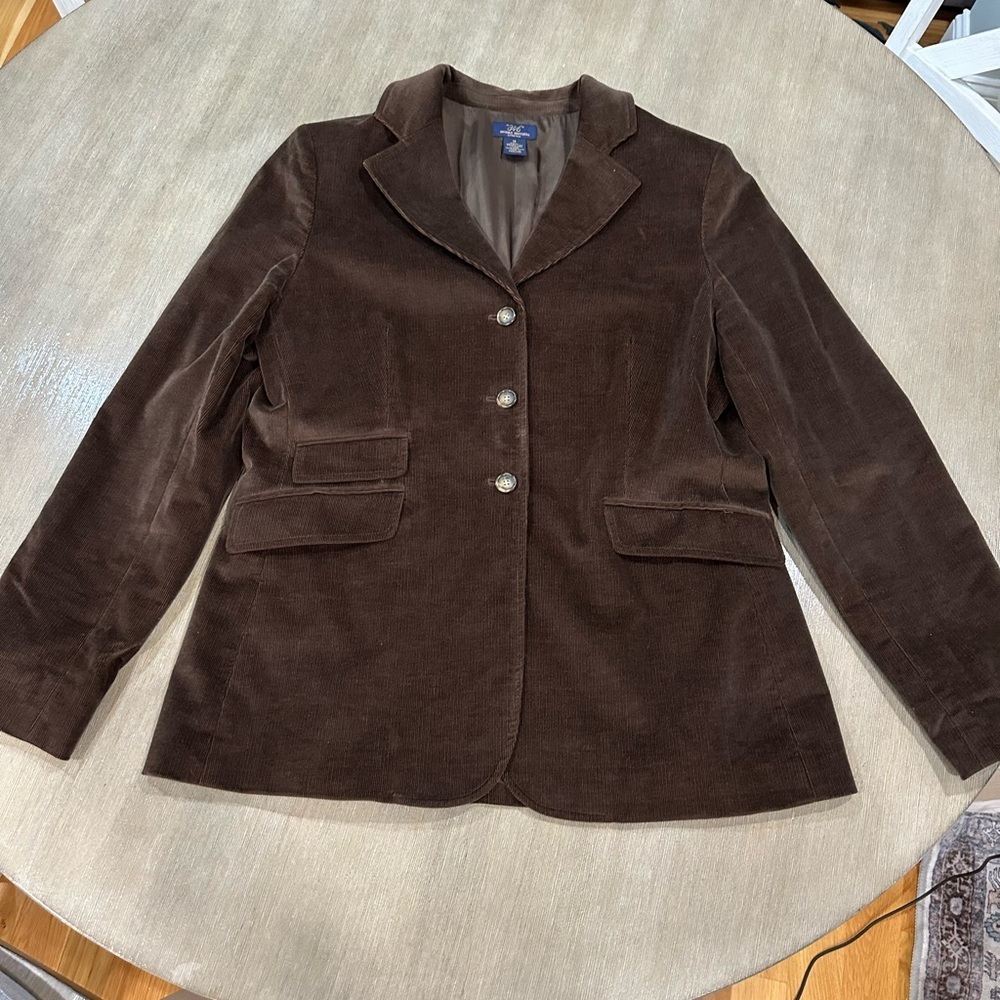 Brooks Brothers 346 stretch Chocolate brown corduroy Blazer 14